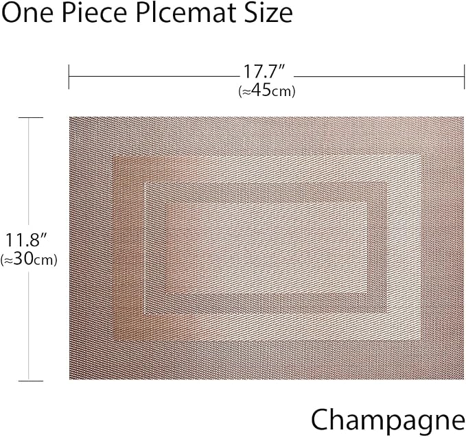 PIGCHCY Placemats Set of 6, Washable Woven Vinyl Kitchen Table Mats Non Slip - Image 3
