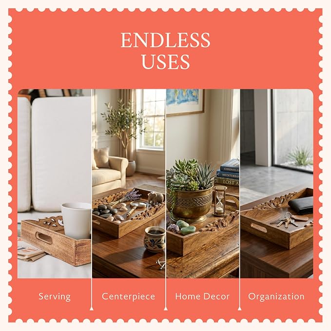 Orchid Mango Wood Serving Tray - Image 8