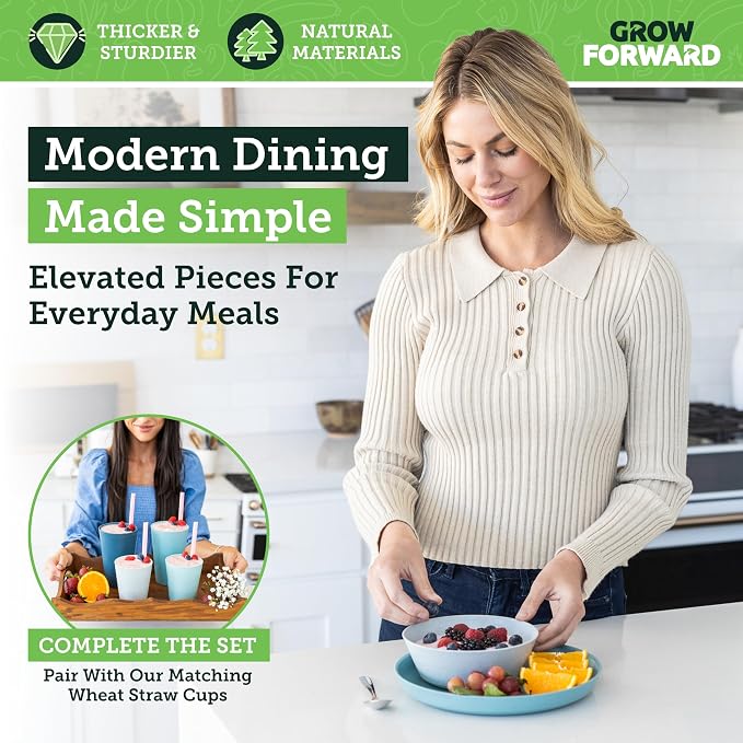 Grow Forward Premium Wheat Straw Plates and Bowls Sets - Image 5
