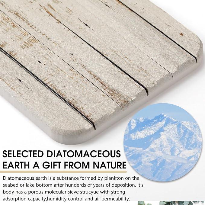 2Pcs 8.6x4'' Water Absorbent Diatomite Coasters Diatomaceous Earth Drying Mat - Image 4