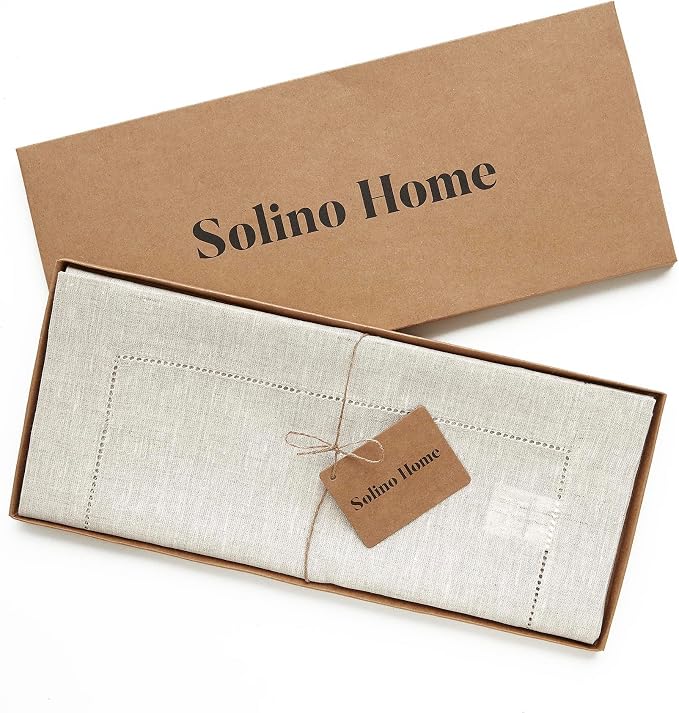 Solino Home 100% Pure Linen Dining Table Runner Light Natural, 14 x 132 in | - Image 5