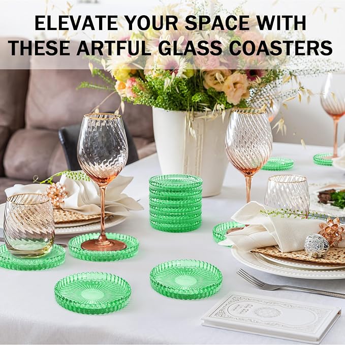 Modern Clear Glass Coasters Set of 8, Cute Coasters Table Mats - Image 6