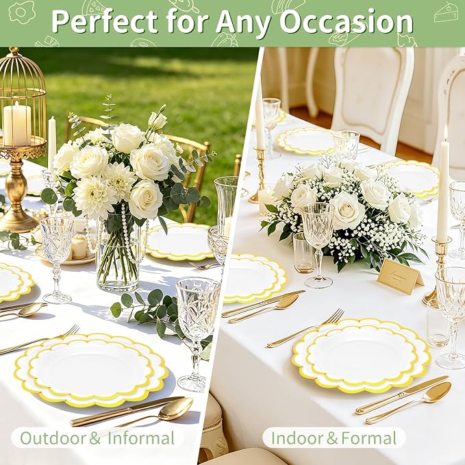 50 Pcs White Paper Plates Disposable, Dessert Cake Plates, - Image 7