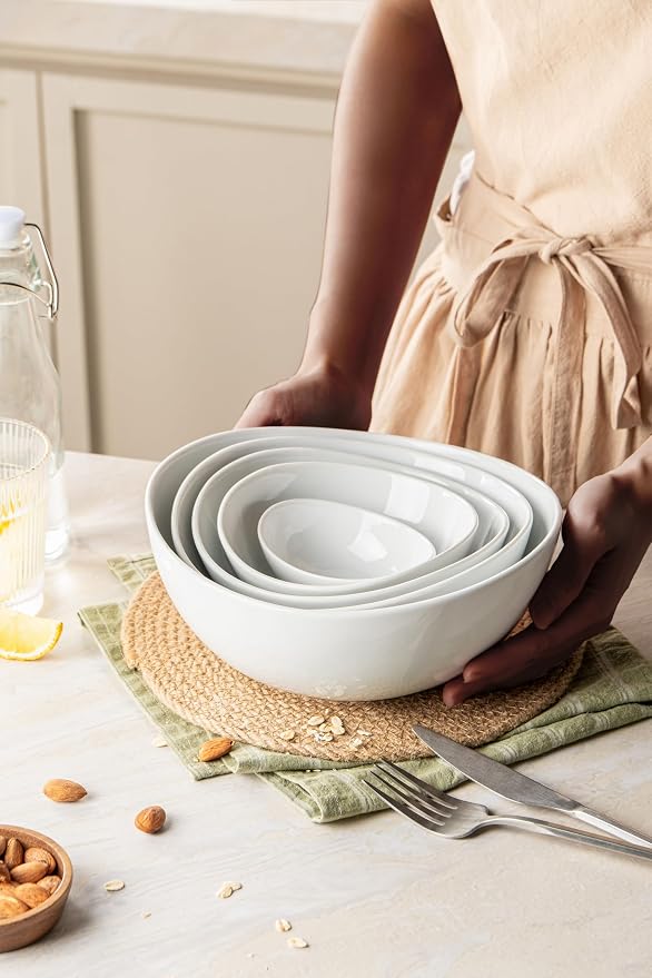 Porcelain Serving Bowls set for Entertaining, 3-11-20-32-50 Ounce, Scratch - Image 3