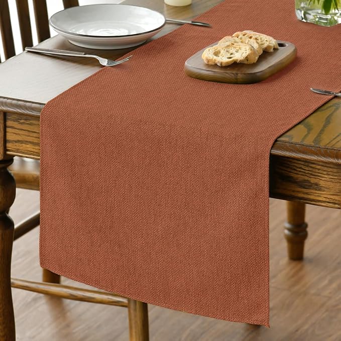 Artoid Mode Rusty Orange Table Runner, Seasonal Fall Thanksgiving Washable by ArtoidMode