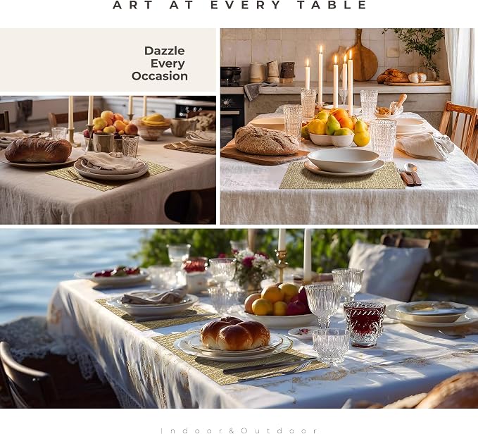 Leetaltree Gold Placemats Set of 8 - Image 9