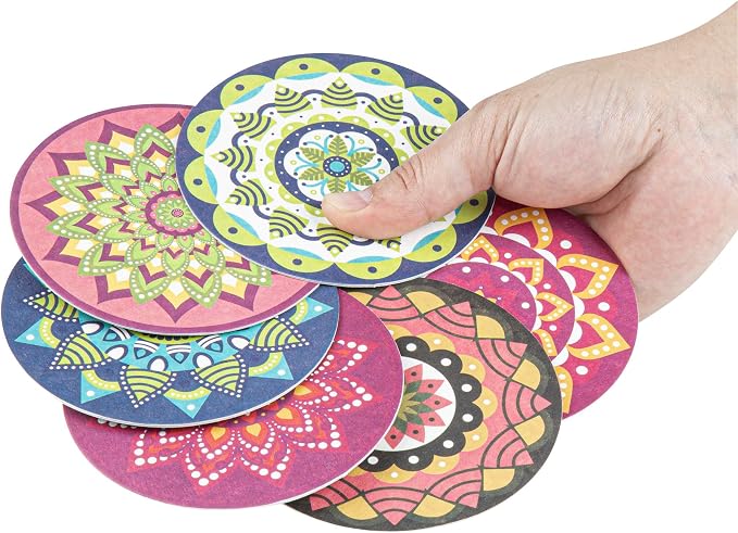 Restaurantware Round Paper Floral Coaster, 48 Pack - Image 8