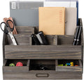 canwedance Distressed Rustic Wooden Office Desk Organizer 5 Compartment by canwedance