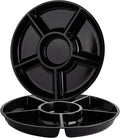 Plasticpro 6 Sectional Round Plastic Serving Tray/Platter by PLASTICPRO