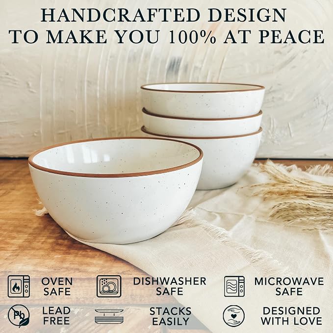 Mora Ceramic Bowls For Kitchen, 28oz - Image 4