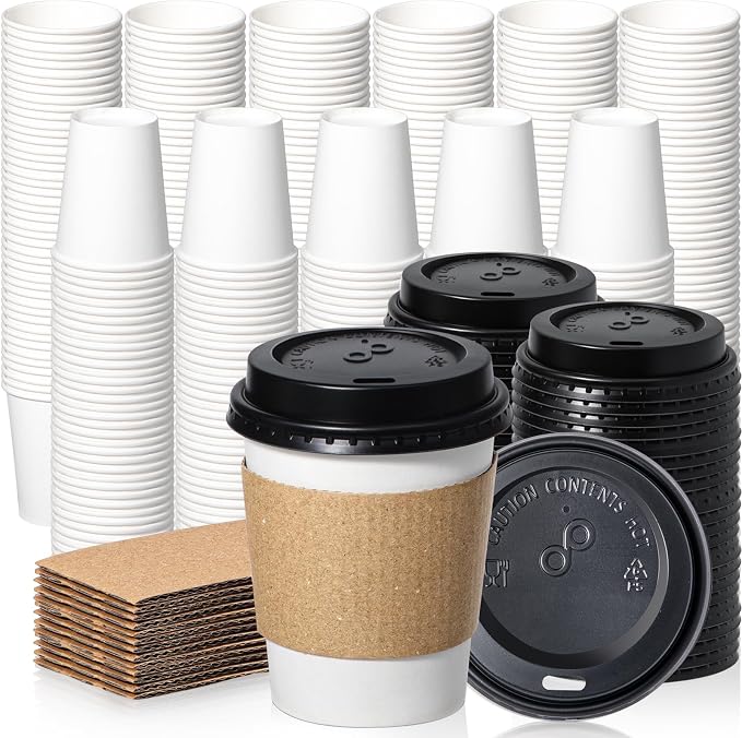 Fit Meal Prep 500 Pack 8 oz Disposable Coffee Cups by FMPBRANDS