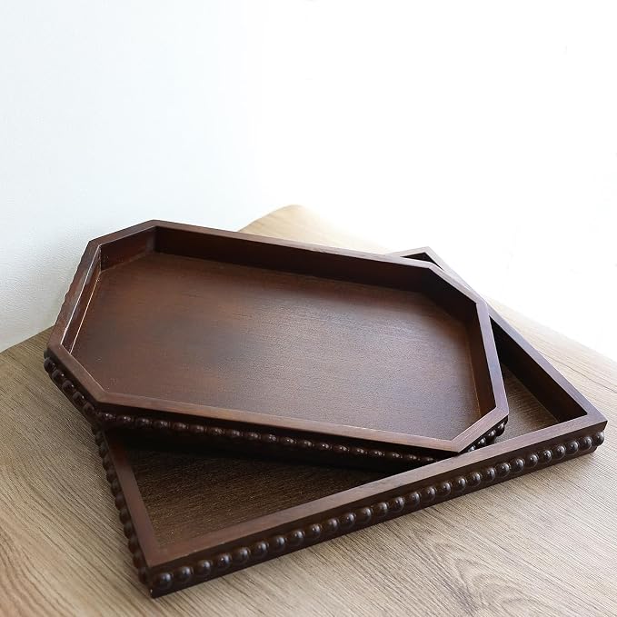Hrastany Wood Decorative Tray, Distressed Outdoor Serving Tray - Image 6