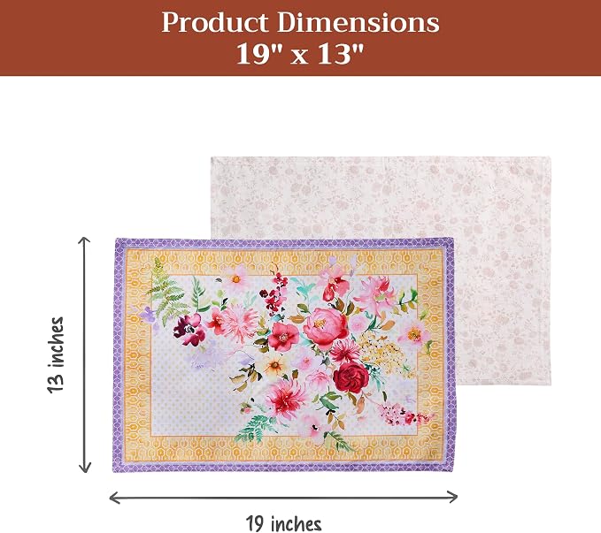 Maison d' Hermine Placemats Set of 4 Reusable 100% Combed Cotton | Cloth Place - Image 5