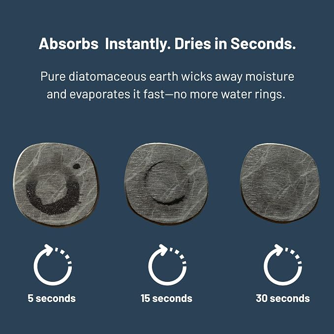 Diatomaceous Earth Coasters Set of 4 | Absorbent Stone Coasters - Image 4