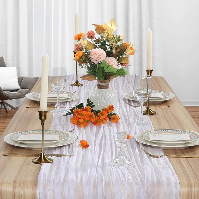 12 Pack White Cheesecloth Table Runner 10Ft Gauze Cheese Cloth Table Runner - Image 3