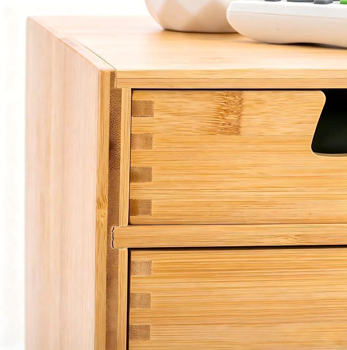 Bamboo Desk Organizer, 100% Natural Bamboo Desktop Drawer Organizer, Tabletop - Image 8