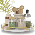 Oroyutor 10-Inch White Wooden Lazy Susan Spice Organizer by Oroyutor