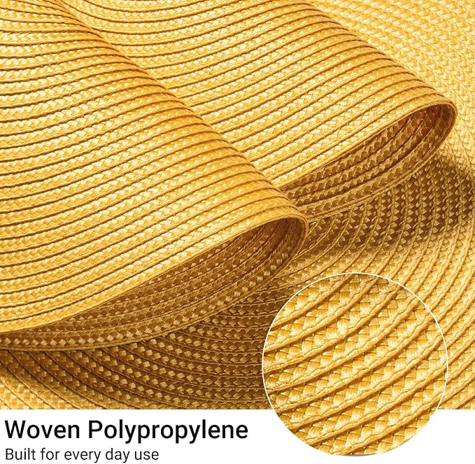 FunWheat Round Braided Placemats Set of 4 Table Mats - Image 4
