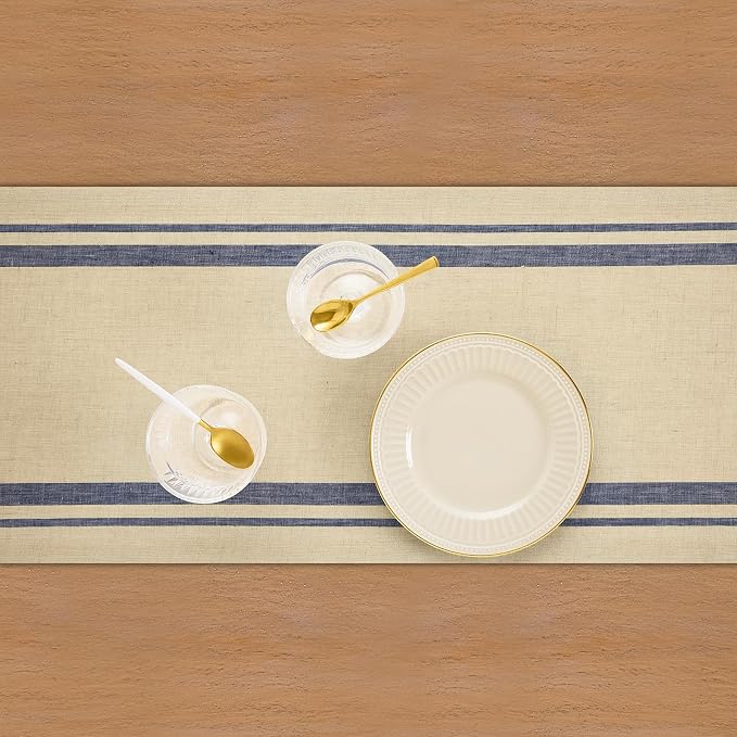Solino Home 100% Linen Table Runner, 14 x 120 in, mitered corners | Pure Linen - Image 3