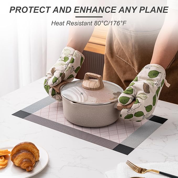 Placemats Set of 6 Washable Indoor | Outdoor Vinyl Place Mats - Image 4