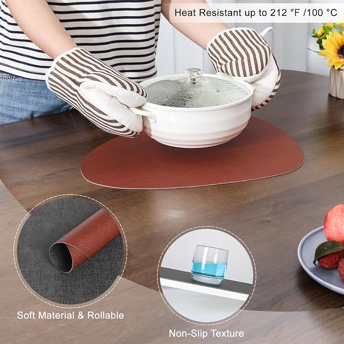 Faux Leather Placemats Set of 4, Dual Sided - Image 5
