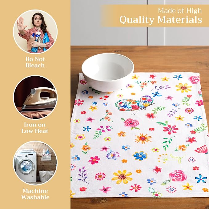 Maison d' Hermine Placemats Set of 4 Reusable 100% Cotton | Cloth Place Mats - Image 3
