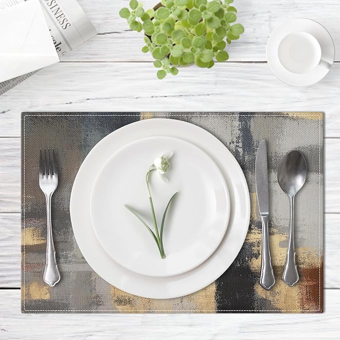Emvency Farmhouse Placemats Set of 6, 12x18 Inch - Image 2