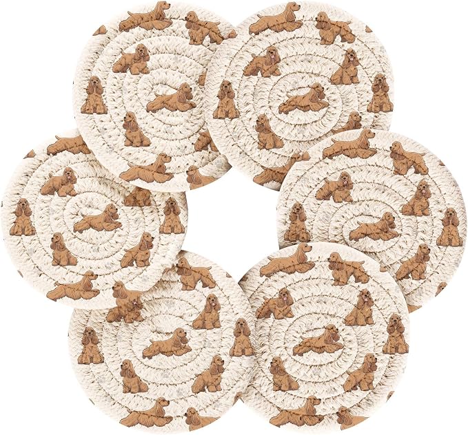 American Cocker Dogs White Print Coasters - Image 2