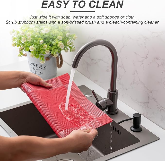 Placemats Set of 6 Washable Indoor | Outdoor Vinyl Place Mats - Image 3
