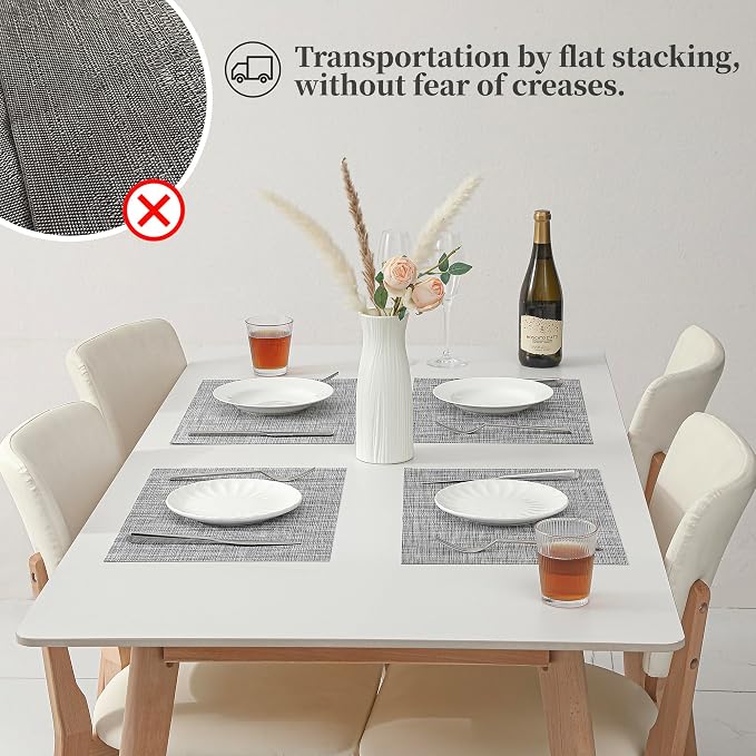 Leetaltree Linen Grey Placemats Set of 4 - Image 6