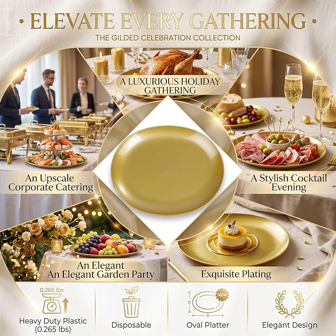 6PCS Gold Serving Platters - Image 9