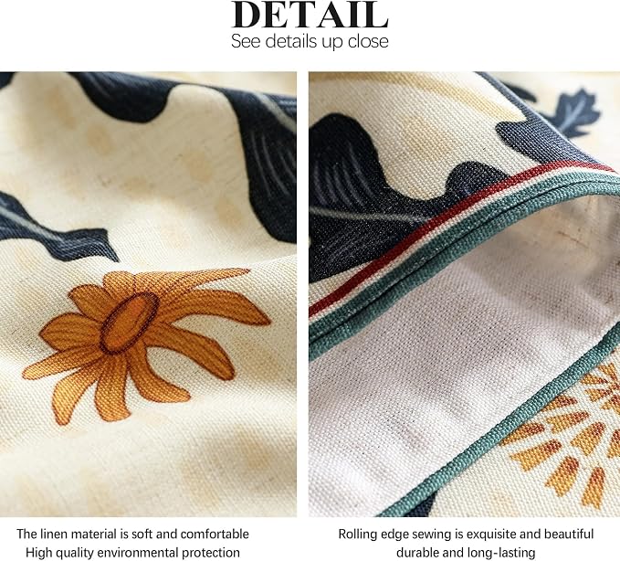 bilin gaier Designer French Linen Table Runner, Floral Pattern, Dining Table - Image 5