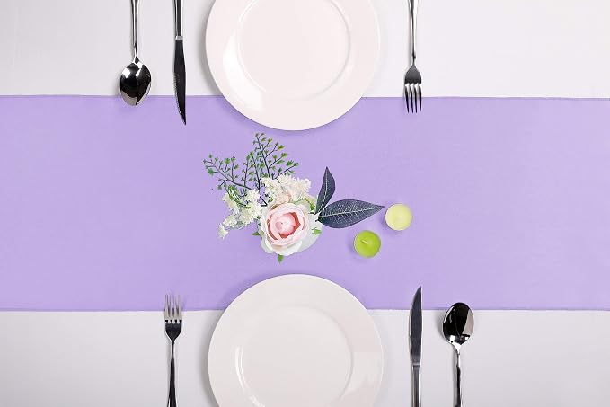 15-Pack Satin Table Runner Lavender 12 x 108 inches Long, Table Runners - Image 7