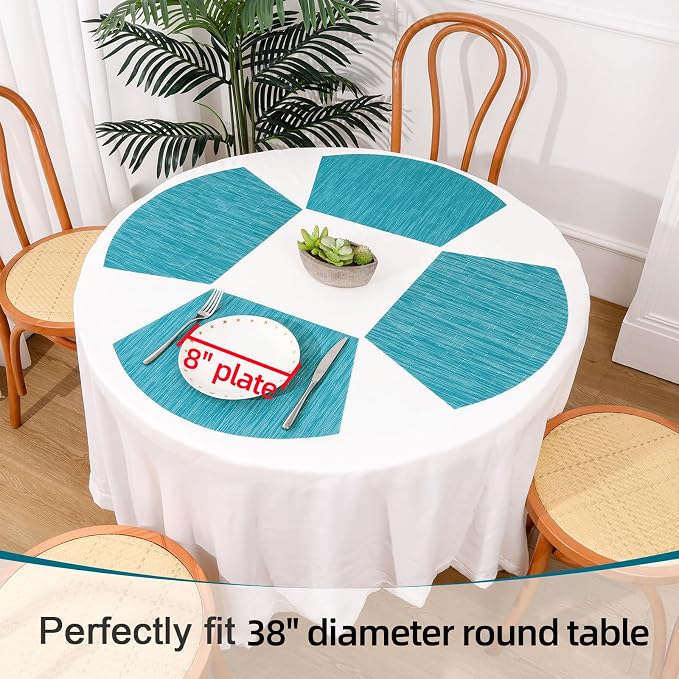SHACOS Wedge Shape Placemats Set of 8 Woven Vinyl Reversible Placemats - Image 3