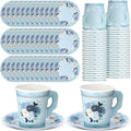 Nuogo 200 Pcs Floral Paper Tea Cups and Saucers 7 oz Disposable Paper Teacups by Nuogo
