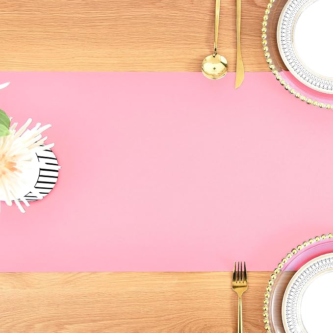 Wolkemer Farmhouse Pink Table Runner Dining Table Runners 72 Inches Long | - Image 8