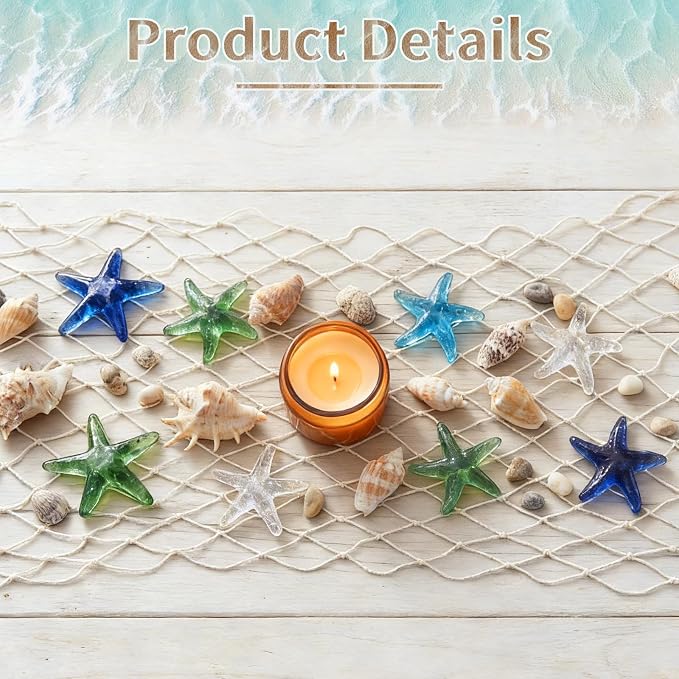 SATINIOR 3 Pcs 12 x 72'' Fishing Net Table Runner Party Decoration, Natural | - Image 4