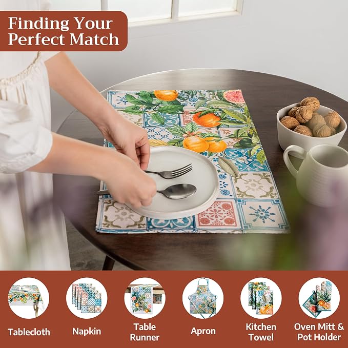 Maison d' Hermine Placemats Set of 4 Reusable 100% Cotton | Cloth Place Mats - Image 4