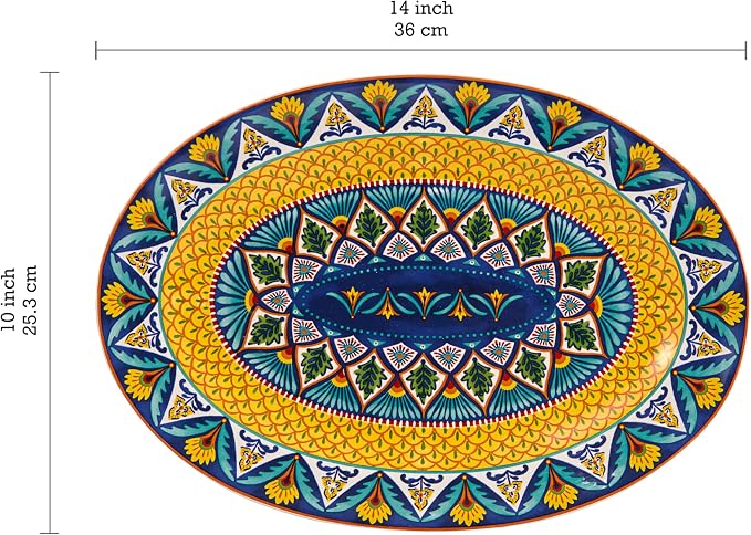 Bico Havana 16 plus 14 inch Oval Platters Set, Microwave and Dishwasher Safe - Image 2