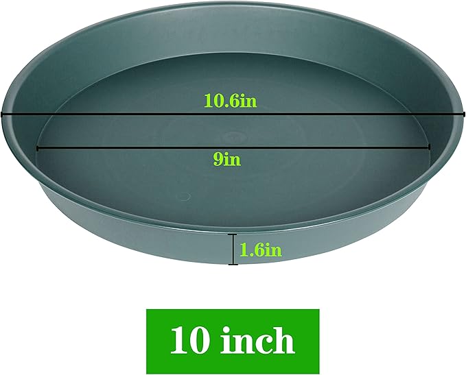 2 Pack of 10 inch Plant Saucer Gray, Heavy Duty Plastic Plant Saucer 10 inch - Image 2