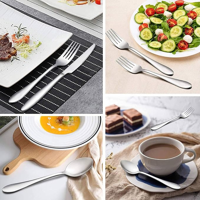 LIANYU 60 Piece Silverware Flatware Set - Image 6