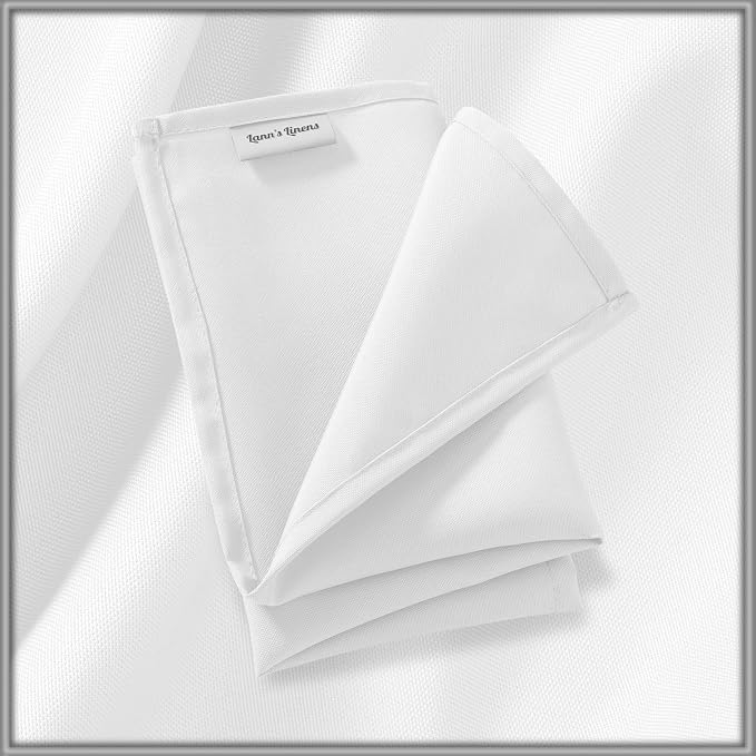Lann's Linens Set of 12 Cloth Dinner Napkins, 20-inch Polyester Napkins - Image 6
