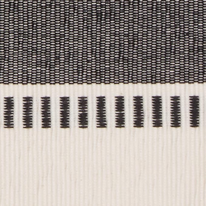 DII Dobby Stripe Table Runner, 13x72 Black & Cream Background | Woven - Image 3