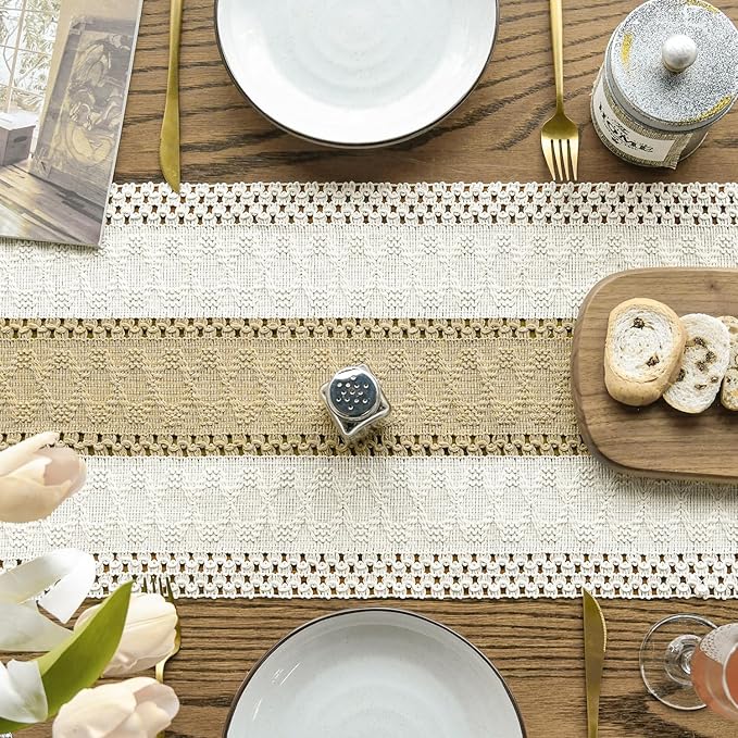 Artoid Mode Burlap Brown Farmhouse Rustic Table Runner 12x120 Inch | Seasonal - Image 3