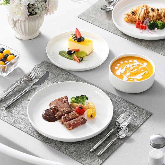 MALACASA Plates and Bowls Sets, 12 Pieces Porcelain Dinnerware Sets Dishware - Image 5