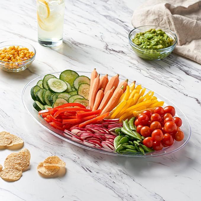 Clear Plastic Oval Serving Trays - Image 2
