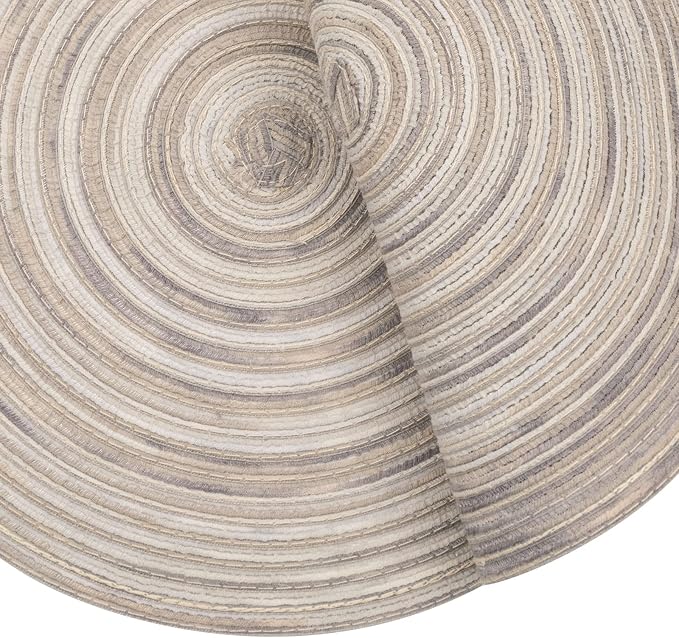 SHACOS Round Braided Placemats 15 inch Set of 4 Variegated Washable Kitchen - Image 4