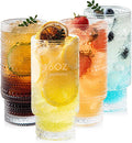 16oz Drinking Glasses Set of 4, 2 Hobnail Glasses & 2 Embossed Water Goblets by Polishyourdreamlightupthefuture