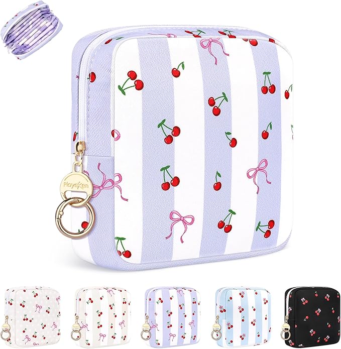 Period Bag for Teen Girls, Canvas Sanitary Napkin Storage Bag by PlaytotheExtreme