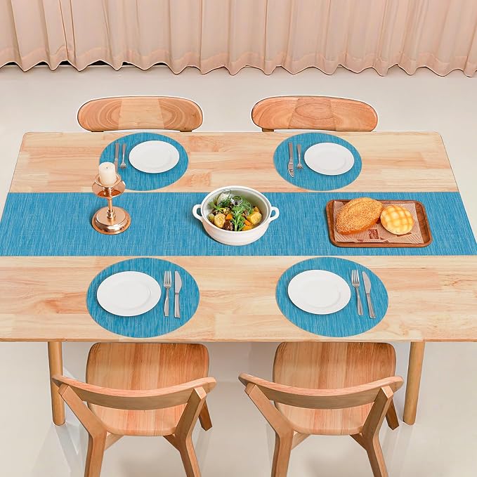 Table Runner 55 Inches Long, Vinyl Woven Heatproof Table Runners | Washable - Image 8